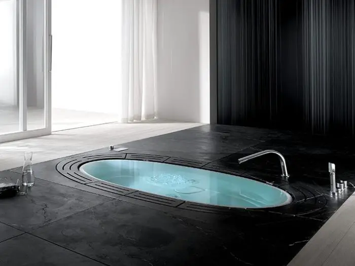 In-floor bathtub for luxurious soaks (furniturehomedesign.com)