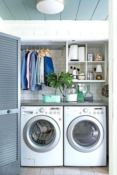 For creative alternatives for the laundry, a closet is ideal (Pinterest)