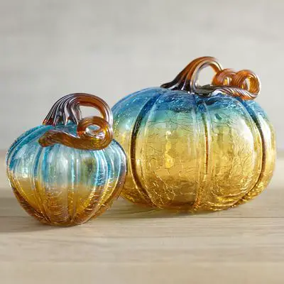 Glass pumpkins come in an array of beautiful colors (Pinterest)