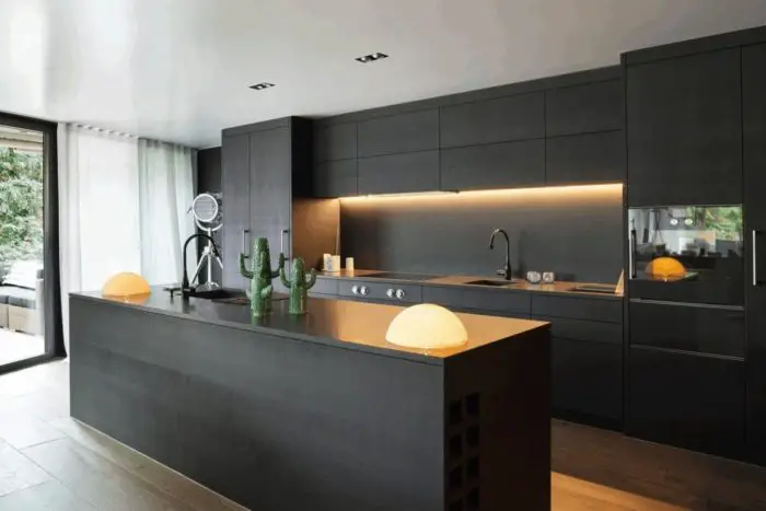 Matte black cabinetry is a sleek and modern update for the 2019 kitchen (leeannfoundation.com)