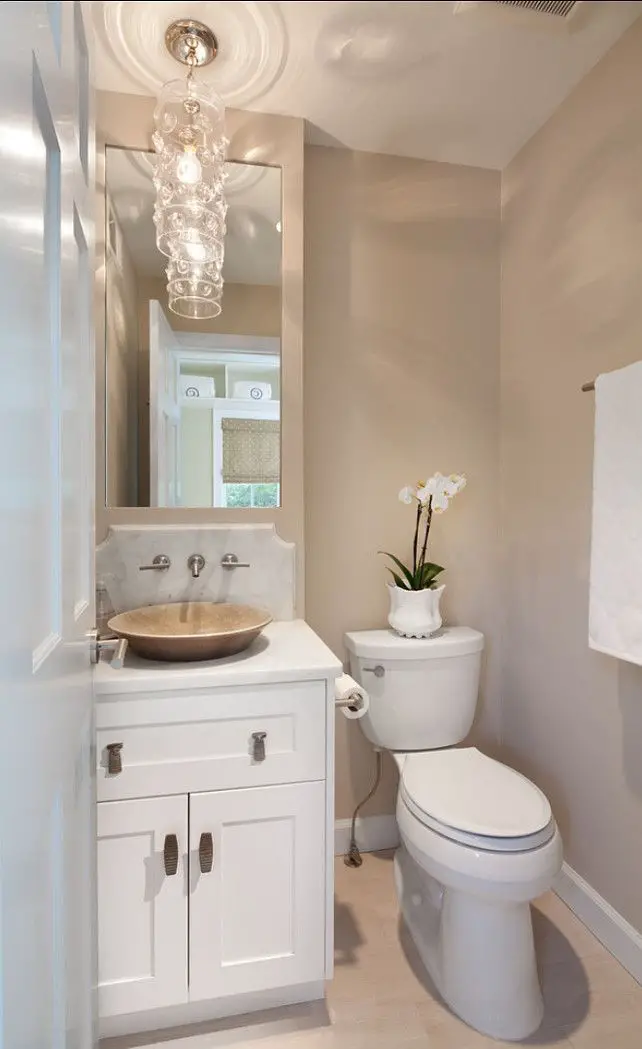 Warm beige for small bathrooms