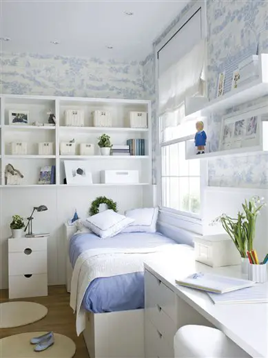 blue and white room. Everything by hand.