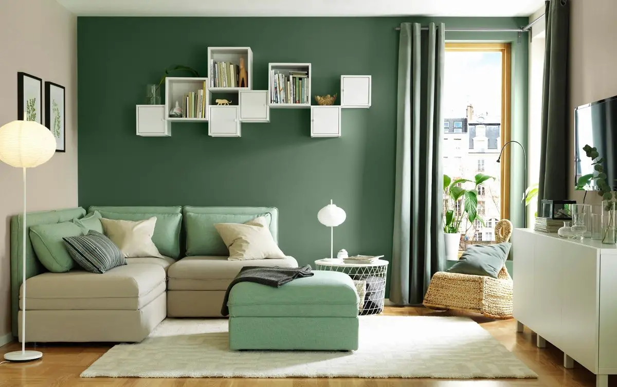 Inspirational green living room 