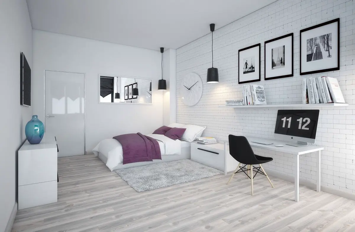 Unique colors for Scandinavian bedroom