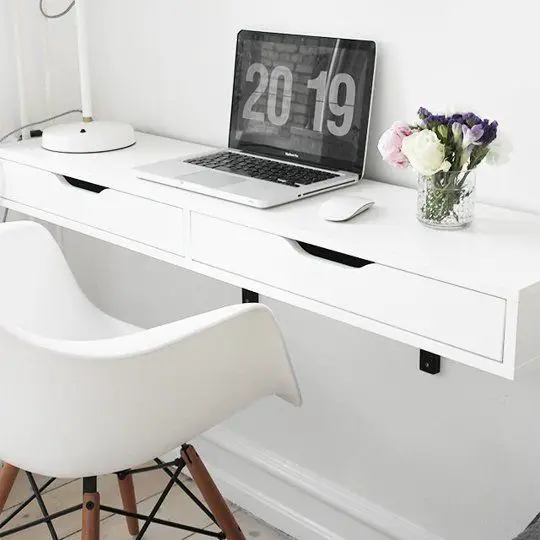 Sleek and long home office desk