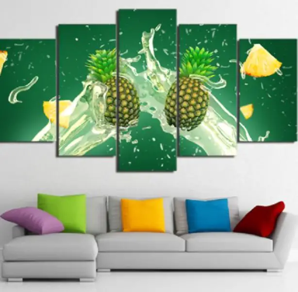 Splash pineapple artwork on the wall