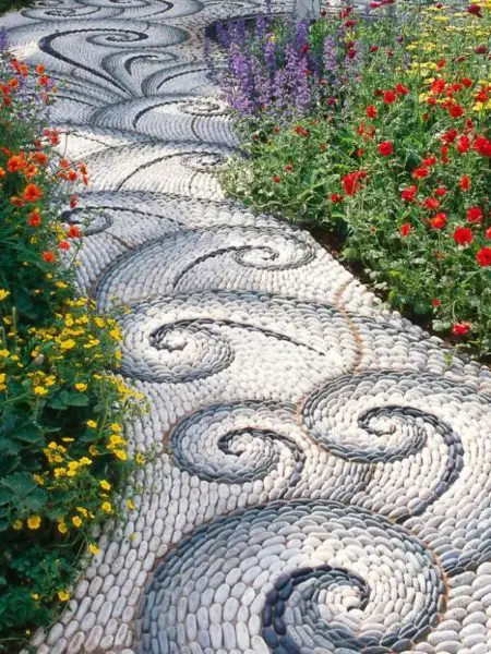 Garden Path Mosaic Making Wind Patterns