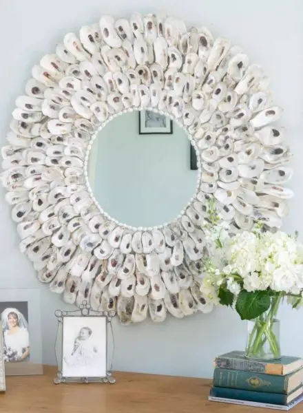 DIY Oyster Shell Mirror 